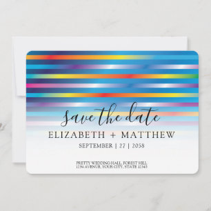 Modern Minimalist Colorful Gradient Design Save The Date