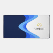 Modern Minimalist Company Blue White Business Bureaumat (Voorkant)