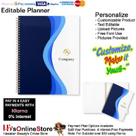 Modern Minimalist Company Blue White Business Planner