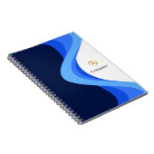 Modern Minimalist Company Blue White Notitieboek (Rechterzijde)