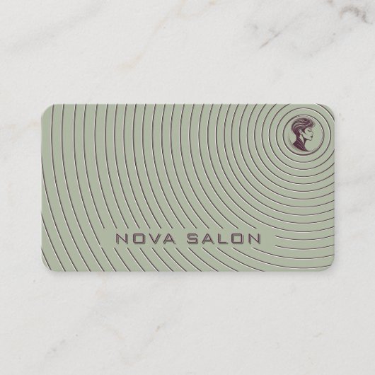 Modern Minimalist Concentric Fine Line Reverse BG Visitekaartje (Voorkant)