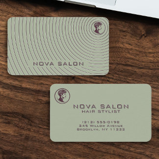 Modern Minimalist Concentric Fine Linework Visitekaartje