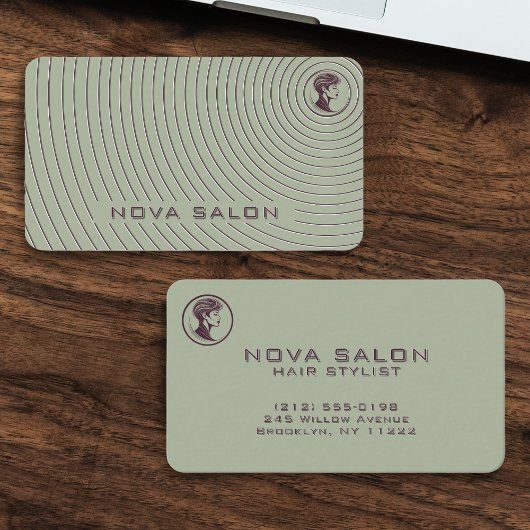 Modern Minimalist Concentric Fine Linework Visitekaartje