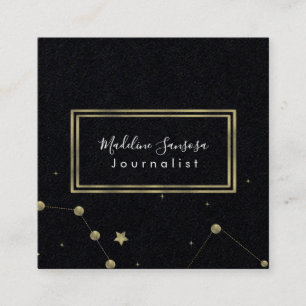 Modern Minimalist Constellation Gold Vierkante Visitekaartje