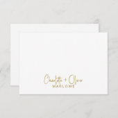 Modern Minimalist Couple Name Handwritten Monogram Notitiekaartje (Voorkant / Achterkant)