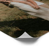 Modern Minimalist Couple Photo "Engaged" Poster (Hoek)