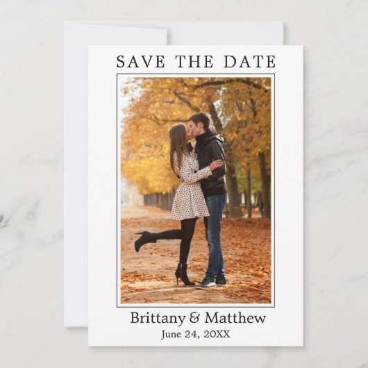 Modern Minimalist Couple Photo Save The Date (Voorkant)