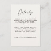Modern Minimalist Cream & Black Script Wedding  Informatiekaartje (Voorkant)