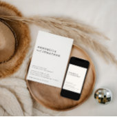 Modern Minimalist Cream & Black Script Wedding Kaart