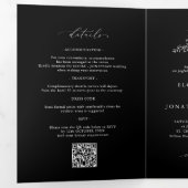 Modern Minimalist Crest monogram Wedding Invite Drieluik Programma (Binnenzijde eerst)