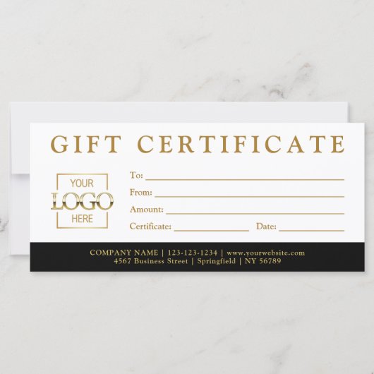 Modern Minimalist Custom Business Gift Certificate (Voorkant)