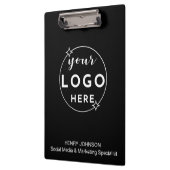 Modern Minimalist Custom Business Logo Naam Zwart Klembord (Links)