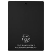 Modern Minimalist Custom Business Logo Naam Zwart Klembord (Achterkant)