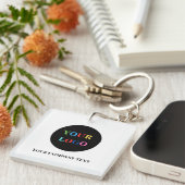 Modern Minimalist Custom Business Logo Sleutelhanger (Voorkant Rechts)