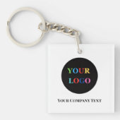Modern Minimalist Custom Business Logo Sleutelhanger (Voorkant)