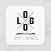 Modern Minimalist Custom QR Code Logo Vierkante Visitekaartje (Voorkant)