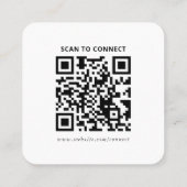 Modern Minimalist Custom QR Code Logo Vierkante Visitekaartje (Achterkant)