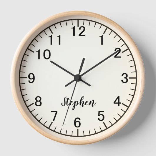 Modern Minimalist Custom Wall Clock (Voorkant)