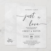 Modern Minimalist Cute Script Black White Wedding  Kaart (Voorkant / Achterkant)