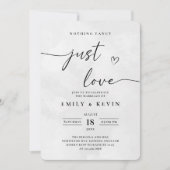Modern Minimalist Cute Script Black White Wedding  Kaart (Voorkant)