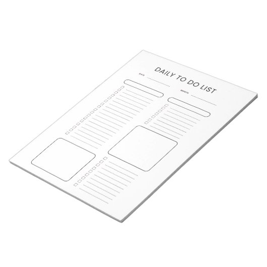 Modern Minimalist Daily To-Do List Notepad Notitieblok (Schuin)