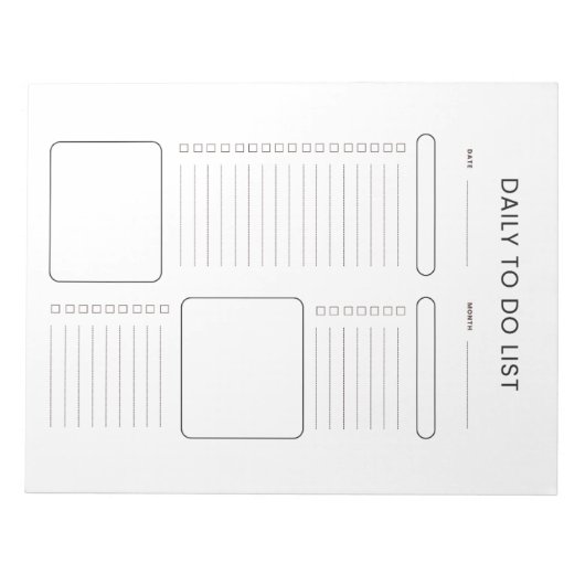 Modern Minimalist Daily To-Do List Notepad Notitieblok (Voorkant)
