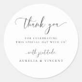 Modern Minimalist dank u Ronde Sticker (Voorkant)