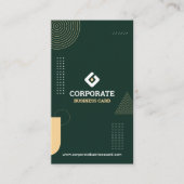 Modern Minimalist Dark Green & Gold Corporate Visitekaartje (Voorkant)