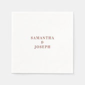 Modern minimalist Dark Terracotta Wedding Servet (Voorkant)