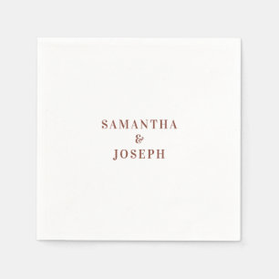 Modern minimalist Dark Terracotta Wedding Servet