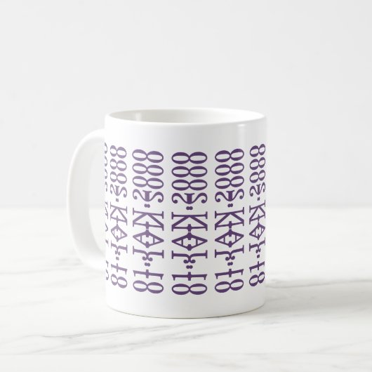 Modern Minimalist Date Hidden Message Custom Lilac Koffiemok (Voorkant links)