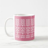 Modern Minimalist Date Hidden Message Custom Pink Koffiemok (Links)