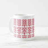 Modern Minimalist Date Hidden Message Custom Red Koffiemok (Voorkant links)