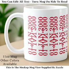 Modern Minimalist Date Hidden Message Custom Red Koffiemok