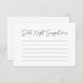Modern Minimalist Date night ideas Informatiekaartje (Voorkant / Achterkant)