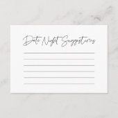 Modern Minimalist Date night ideas Informatiekaartje (Voorkant)