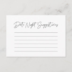 Modern Minimalist Date night ideas Informatiekaartje