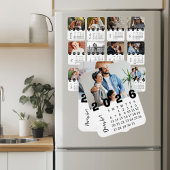 Modern Minimalist December 2026 Photo Calendar Magneet