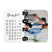 Modern Minimalist December 2026 Photo Calendar Magneet (Horizontaal)