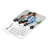 Modern Minimalist December 2026 Photo Calendar Magneet (Linkerzijde)