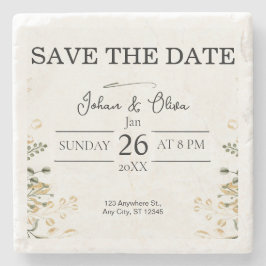 Modern Minimalist Design Save The Date Stenen Onderzetter