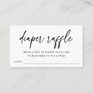 Modern Minimalist Diaper Raffle Baby Shower Informatiekaartje
