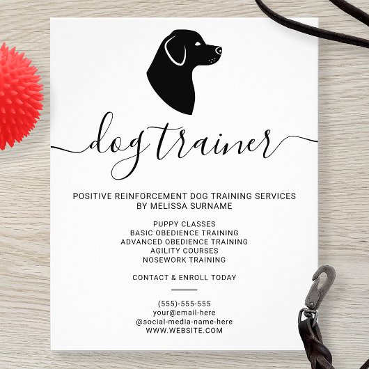 Modern minimalist Dog Silhouette - Dog Trainer Flyer
