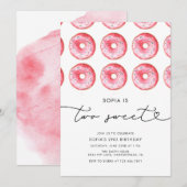 Modern minimalist donut Two Sweet Birthday Kaart (Voorkant / Achterkant)