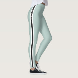 Modern Minimalist Duck Egg Green Stylish Athletic Leggings