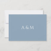 Modern minimalist dusty blue QR code wedding  RSVP Kaartje (Achterkant)