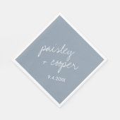 Modern minimalist Dusty Blue Wedding Napkins Servet (Hoek)