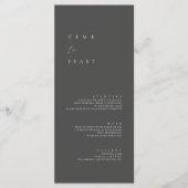 Modern Minimalist Dusty Gray Wedding Flat Menu (Voorkant)