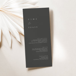 Modern Minimalist Dusty Gray Wedding Flat Menu