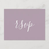 Modern minimalist Dusty Lavender Wedding RSVP Briefkaart (Voorkant)